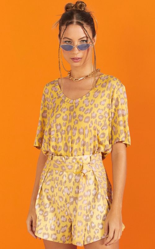 Pop Cheetah Relax Short Sleeve T-shirt - Open