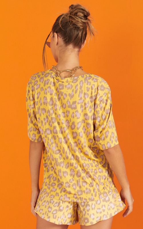 Pop Cheetah Relax Short Sleeve T-shirt - Open