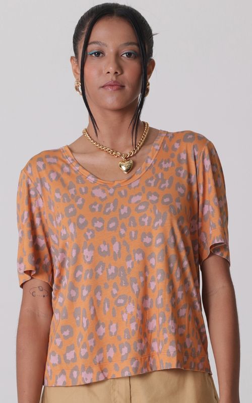 Pop Cheetah Relax Short Sleeve T-shirt - Open