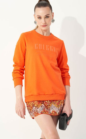 Saoko Elongated Sweatshirt Orange - Colcci