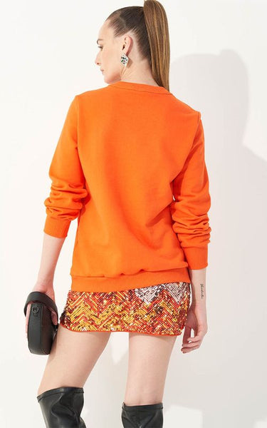 Saoko Elongated Sweatshirt Orange - Colcci