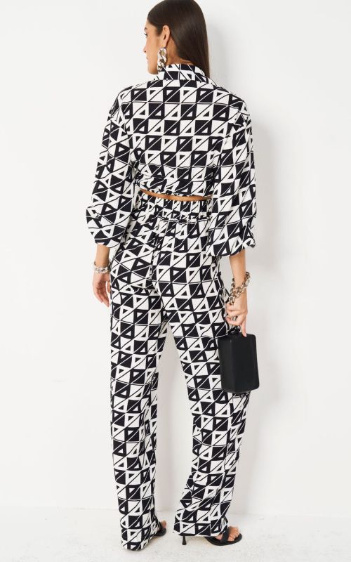 Bicolor Geometric Pants - Colcci