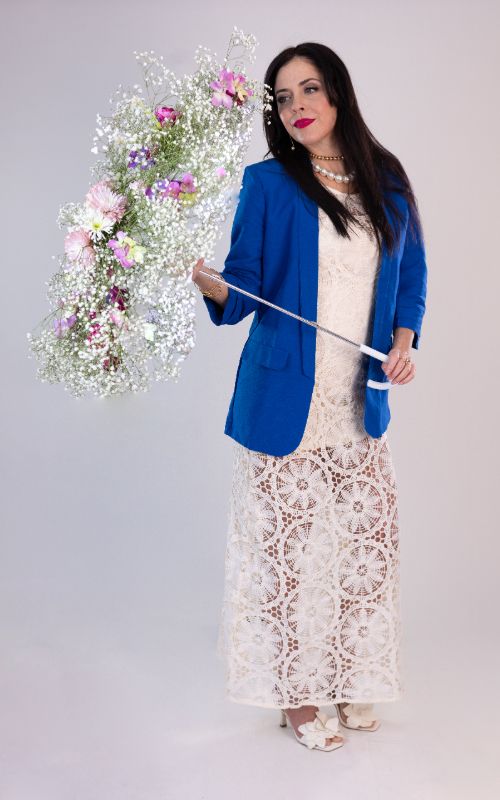 Tailored Linen Blazer With Lapels - Open