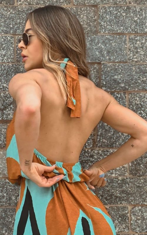Polynesian Print Dress