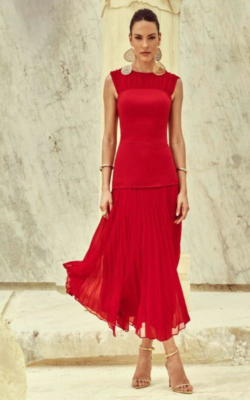 amur cherry drop waist midi dress Cherry Drop Waist Midi Dress