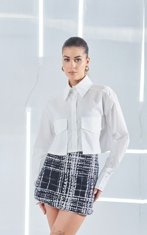 Double Collar Tailored Button Down - Open