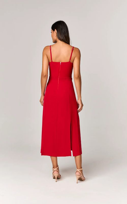 Midi Dress with Slits Red - Deep