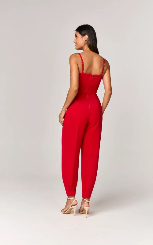 Tailored Jumpsuit Red- Deep