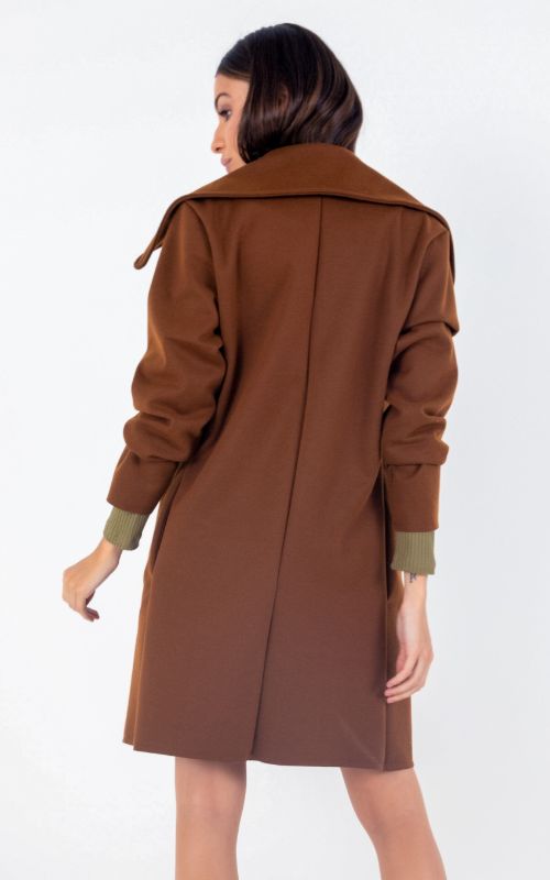 Suede Oversized Coat - Open