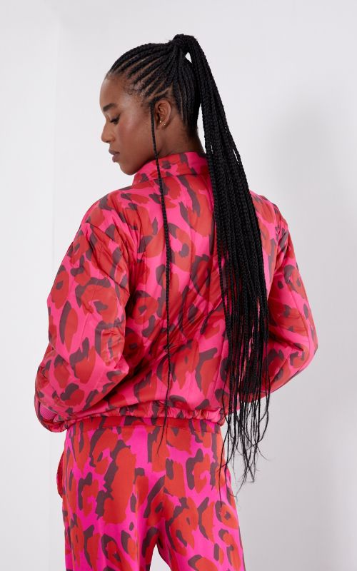 Animal Print Bomber Jacket - Open