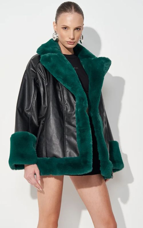 Oversized Jacket With Fur - Colcci