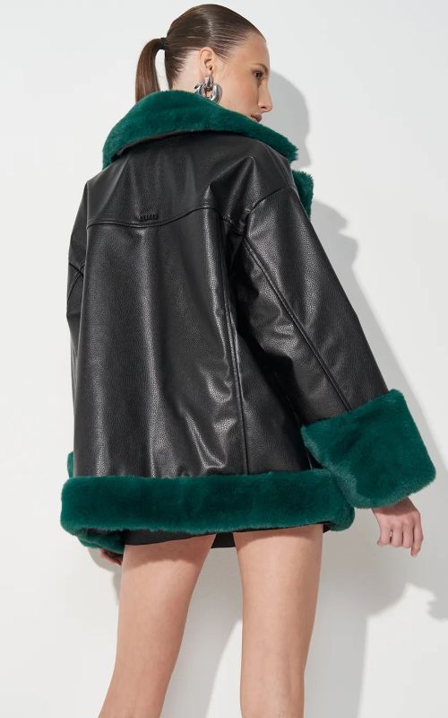 Oversized Jacket With Fur - Colcci