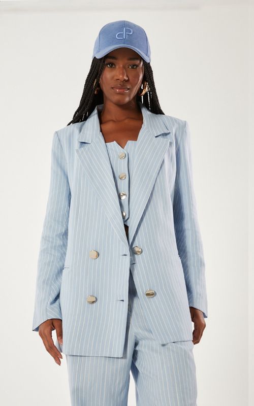 Striped Tailored Blazer - Open