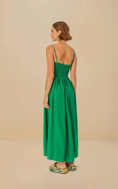 Strappy Corselet Midi Dress Green - Farm