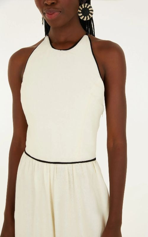 Guanacaste Halter Neck Wide-Leg Jumpsuit - Farm