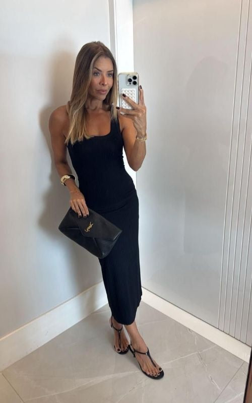 Naia Rib-Knit Set (Tank Top + Skirt)