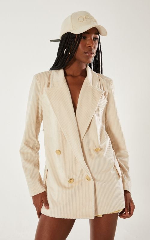 Velvet Blazer with Lapels - Open