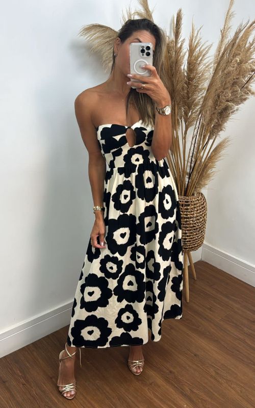 Blossom Strapless Midi Dress