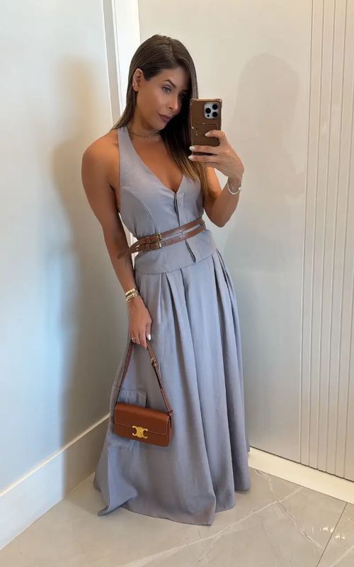 Tokyo Maxi Skirt Gray