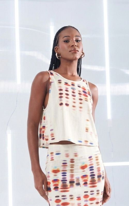 Color Print Blouse - Open