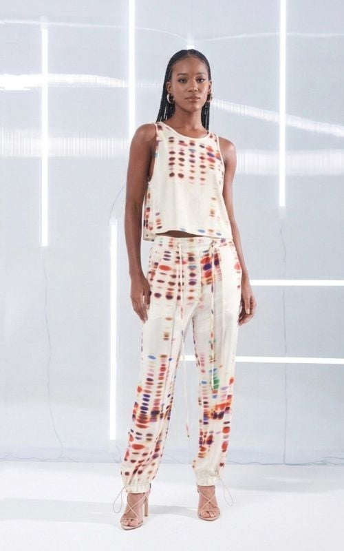 Color Print Pants - Open