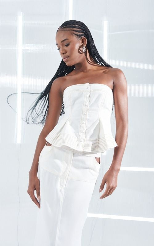 Strapless Twill Top - Open