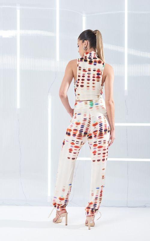 Color Print Pants - Open
