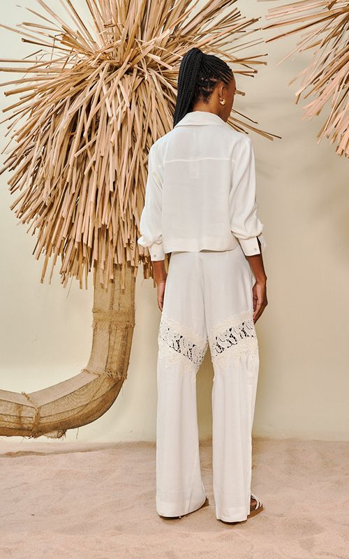 Viscose Linen Lace Two-Piece Set - Sou Isy