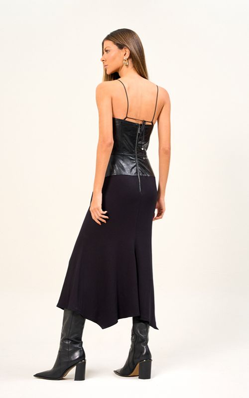 Noir PU Dress - Open