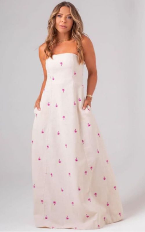 Shallow Beach Strapless Maxi Dress