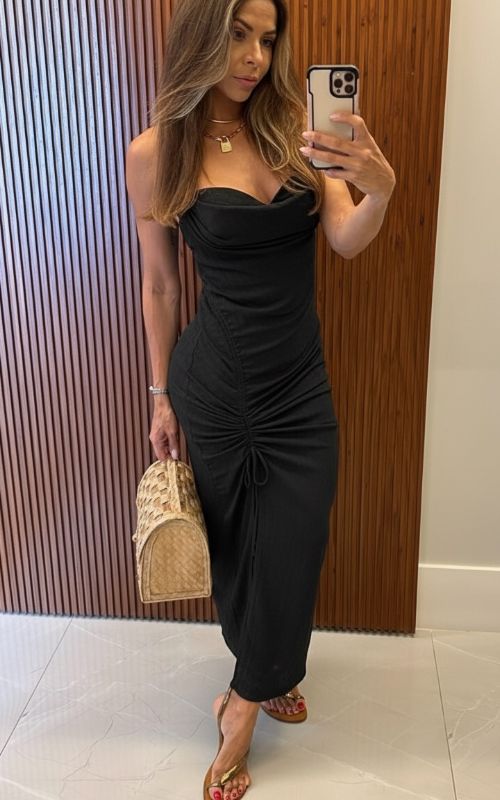 Vix Ribbed Cotton Midi Dress
