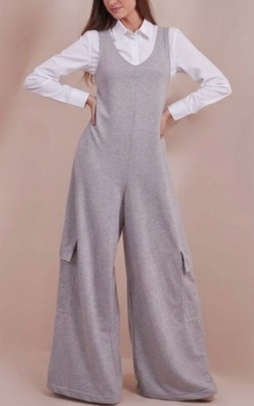Wide Sweatshirt Jumpsuit