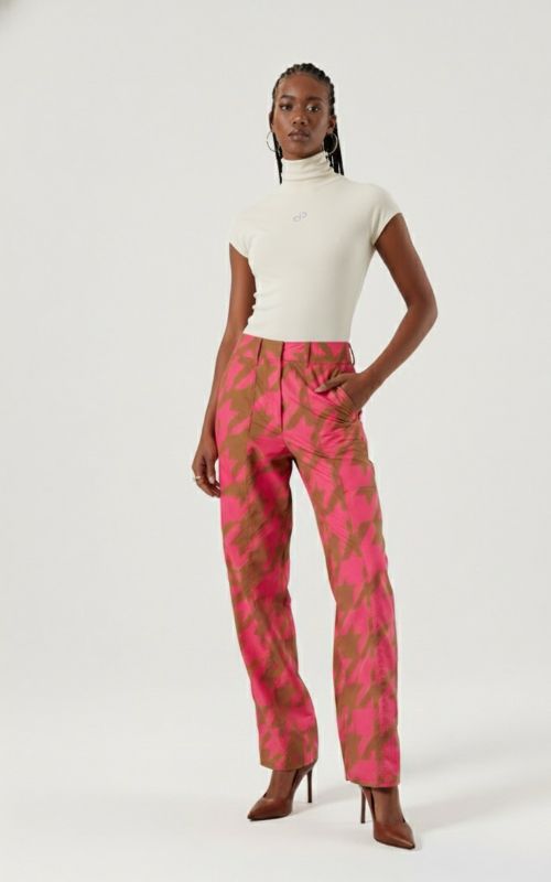 Pied Poul Straight Pants - Open