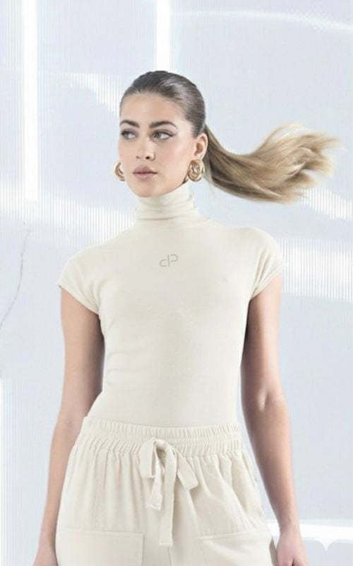 High Neck Blouse Off - Open