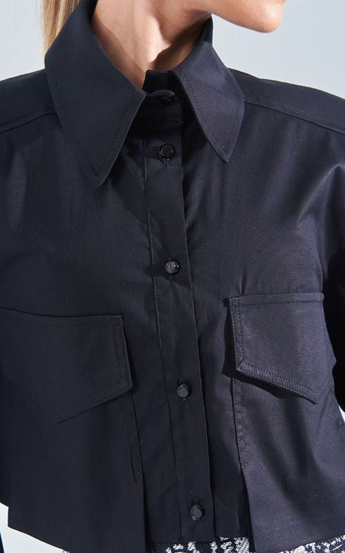 Double Collar Tailored Button Down - Open
