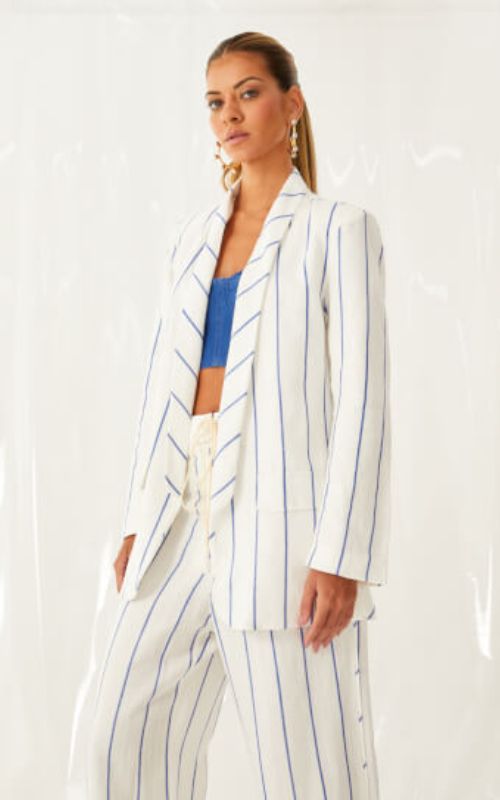 Striped Tailoring Blazer - Open