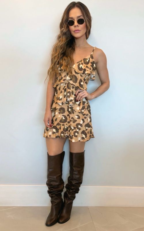 Serval Animal Print Mini Dress