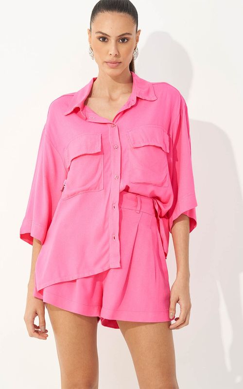 Doja Oversized Short Sleeve Shirt With Pockets - Colcci
