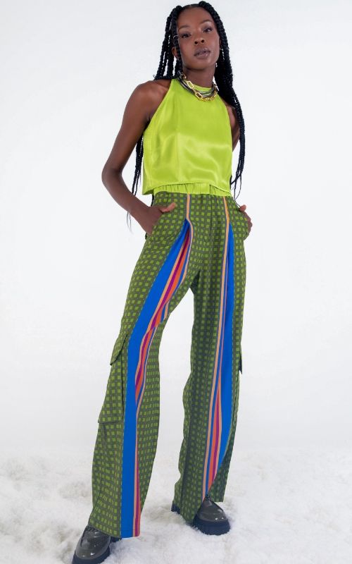 Open Print Pants - Open